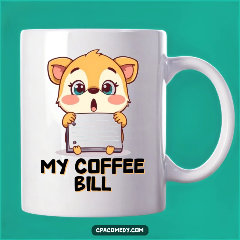 Funny Surprised Animal Ledger Mug: Shocking Numbers Humor Gift for Accountants