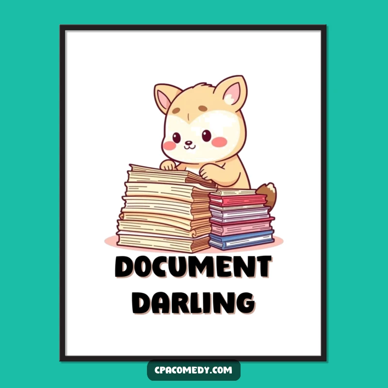 Funny Paper Sorting Animal Digital Art: Organized Decor, Instant Humor Gift