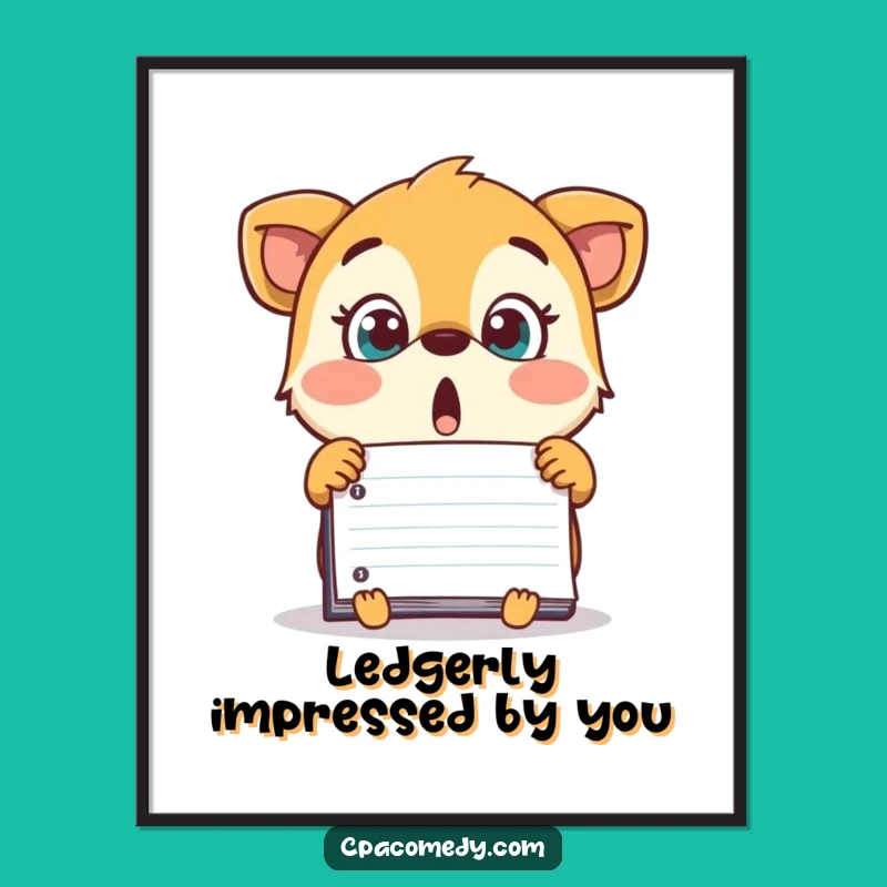 Funny Free Printable Wall Art: Surprised Ledger Animal Art Downloadable Decor