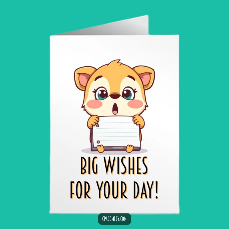 Funny Free Printable Birthday Card: Surprised Ledger Animal Greeting Downloadable Gift