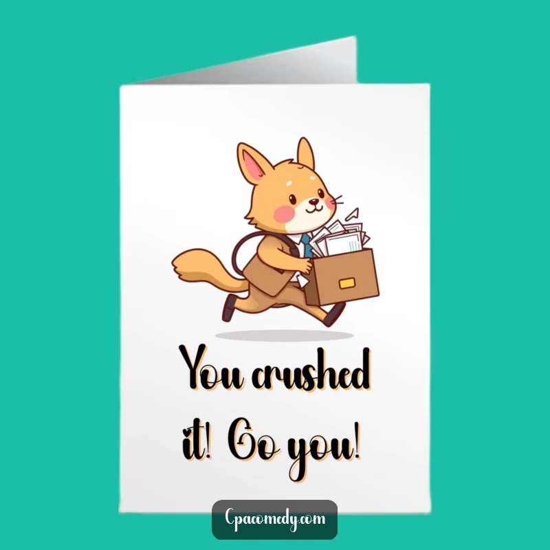 Free Printable Funny Animal Congrats Card - Busy Business Dog Downloadable Gift