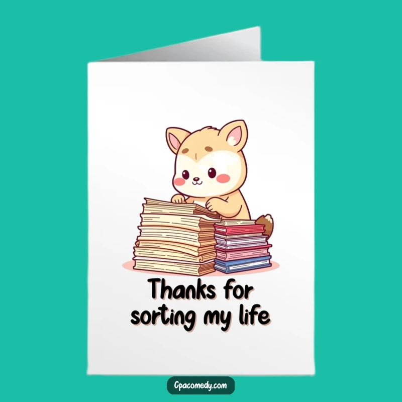 Thanks Free Printable Card: Paper Sorting Animal Gratitude Downloadable Gift