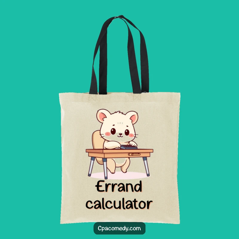 Funny Calculator Animal Tote Bag: Diligent Office Accessory, Great Humor Gift